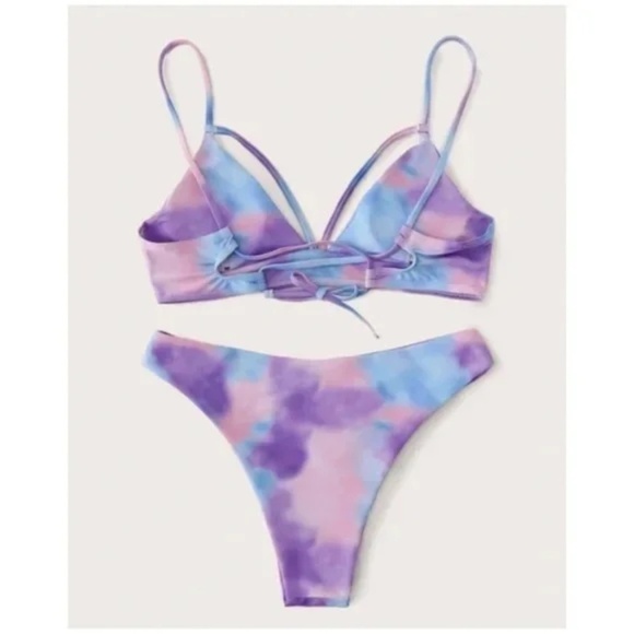 CLEARANCE Tie Dye Harness Strappy 2Pc Bikini Swimsuit - Picture 2 of 5